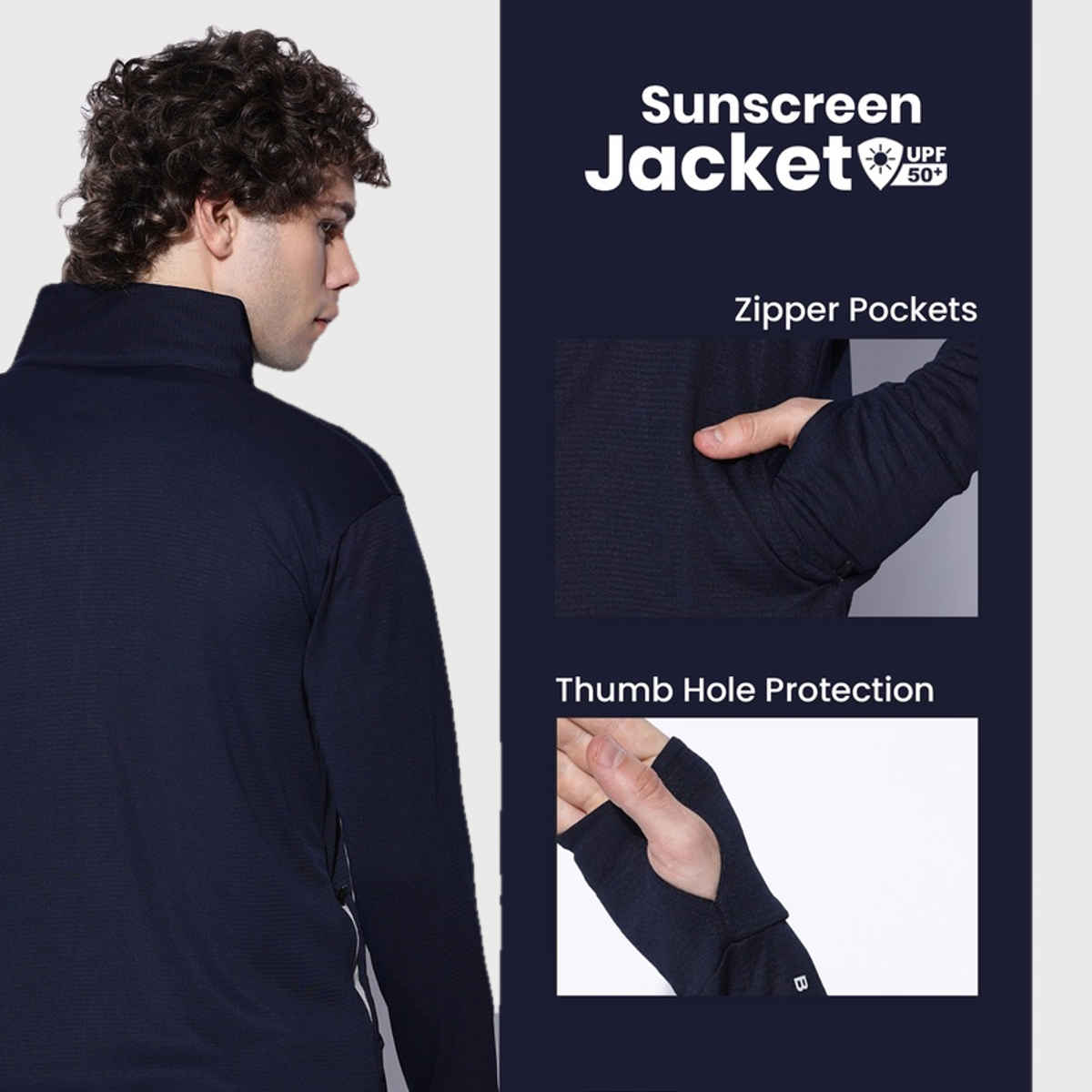 Blue Tyga Men's Sunscreen Jacket - Sje0001 | Navy | S
