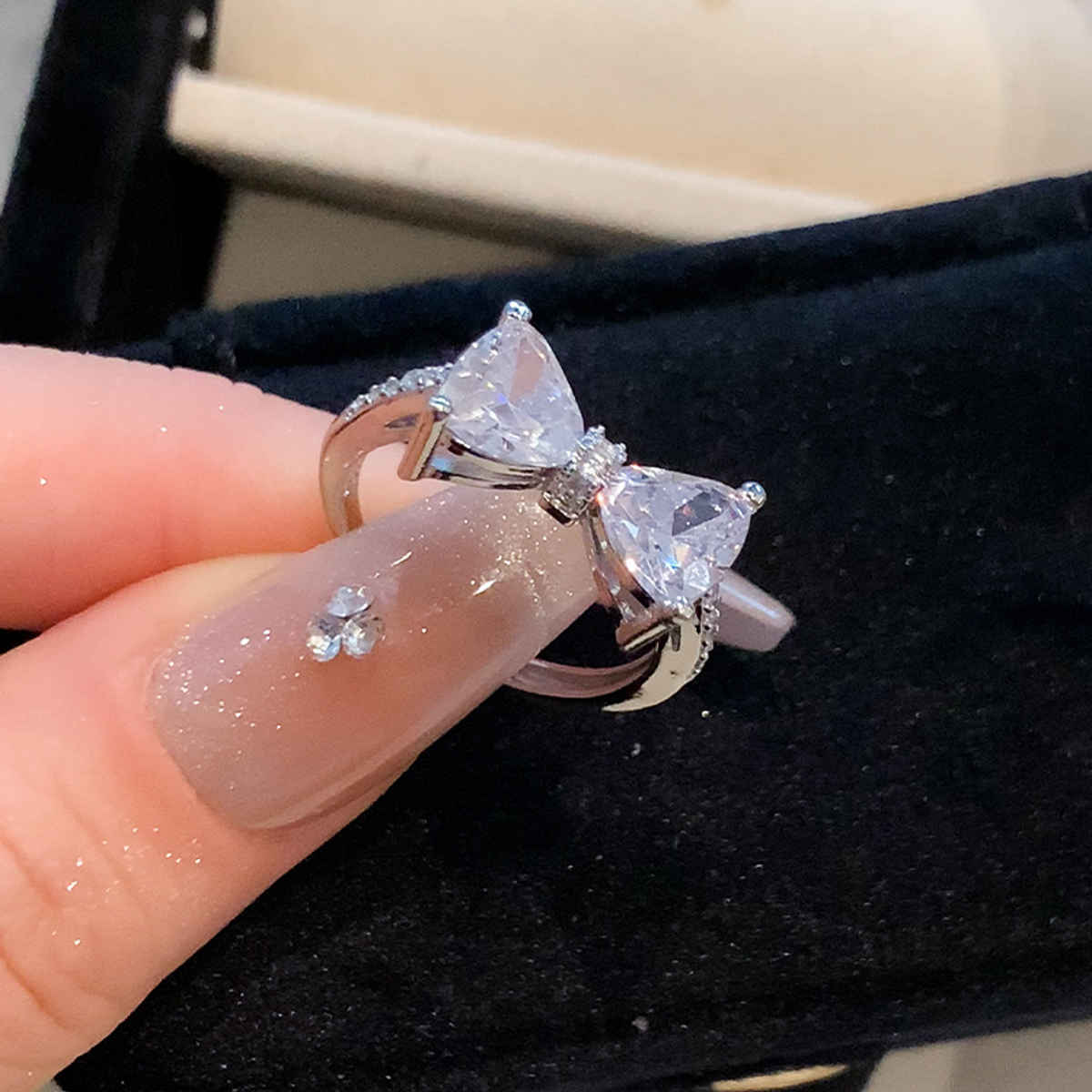 Beautynx Twin Crystal Shine Ring | Silver | BNX-RNG-0028