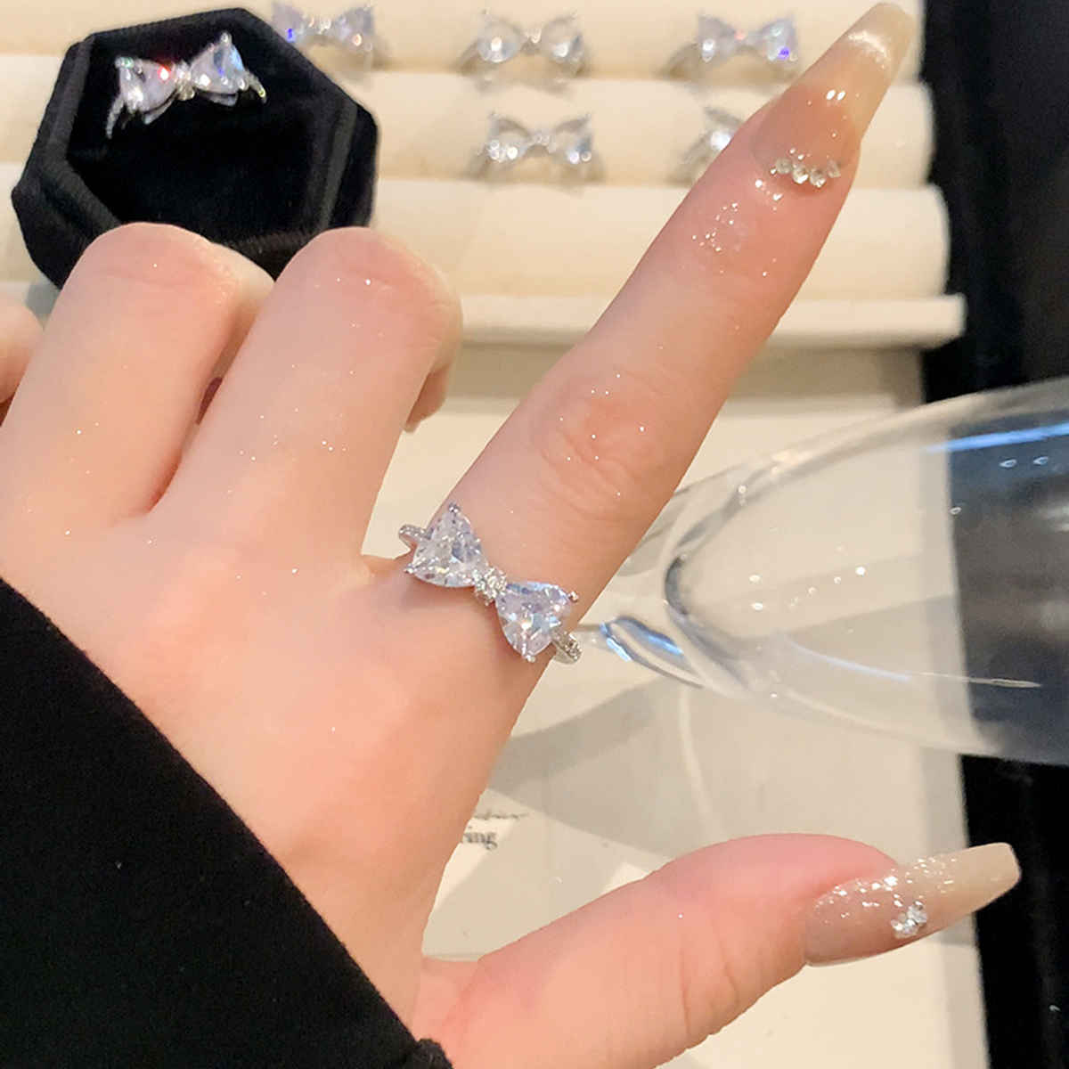 Beautynx Twin Crystal Shine Ring | Silver | BNX-RNG-0028