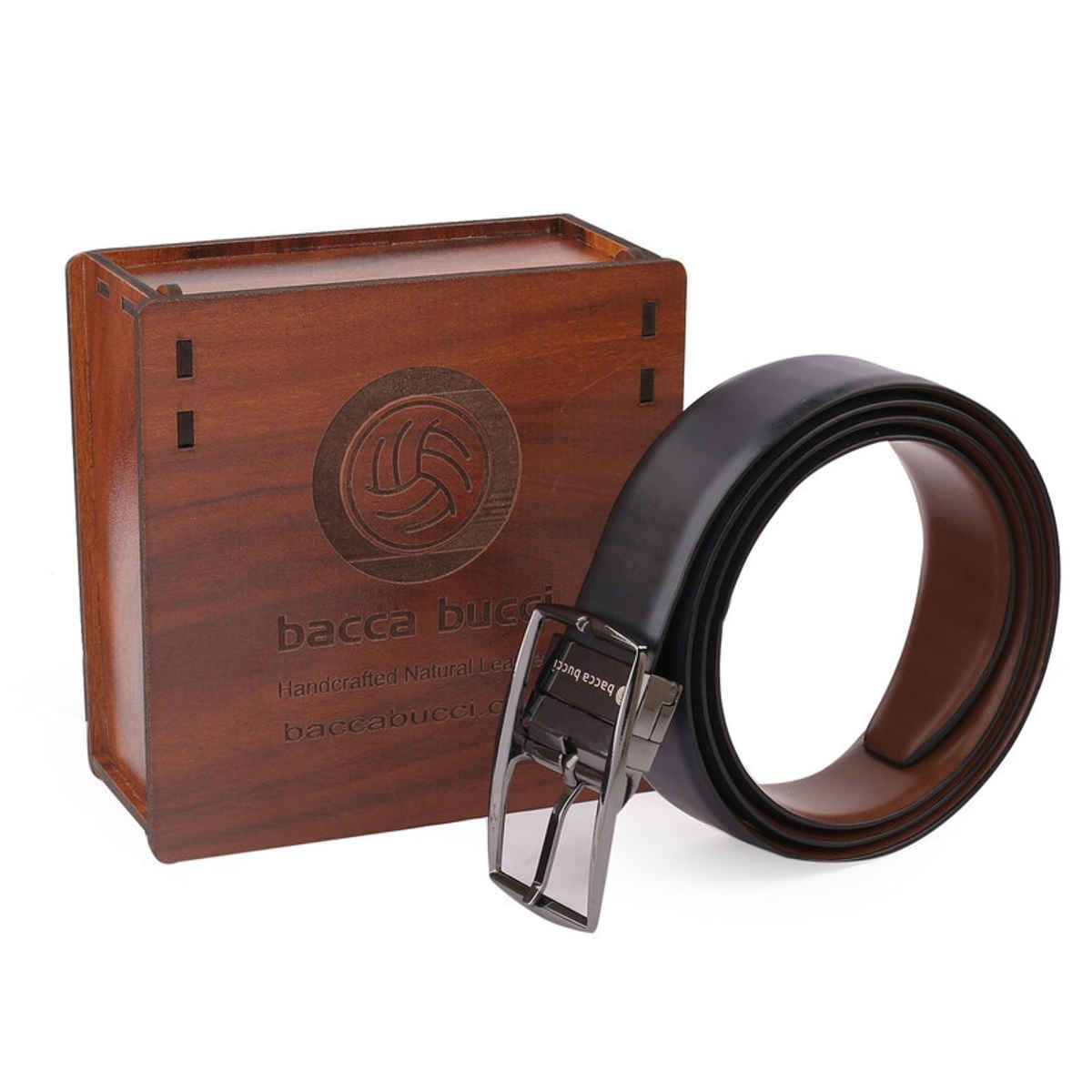 Bacca Bucci Reversible Genuine Leather Classic Dress Belt for Men-black & Brown Waist | 40