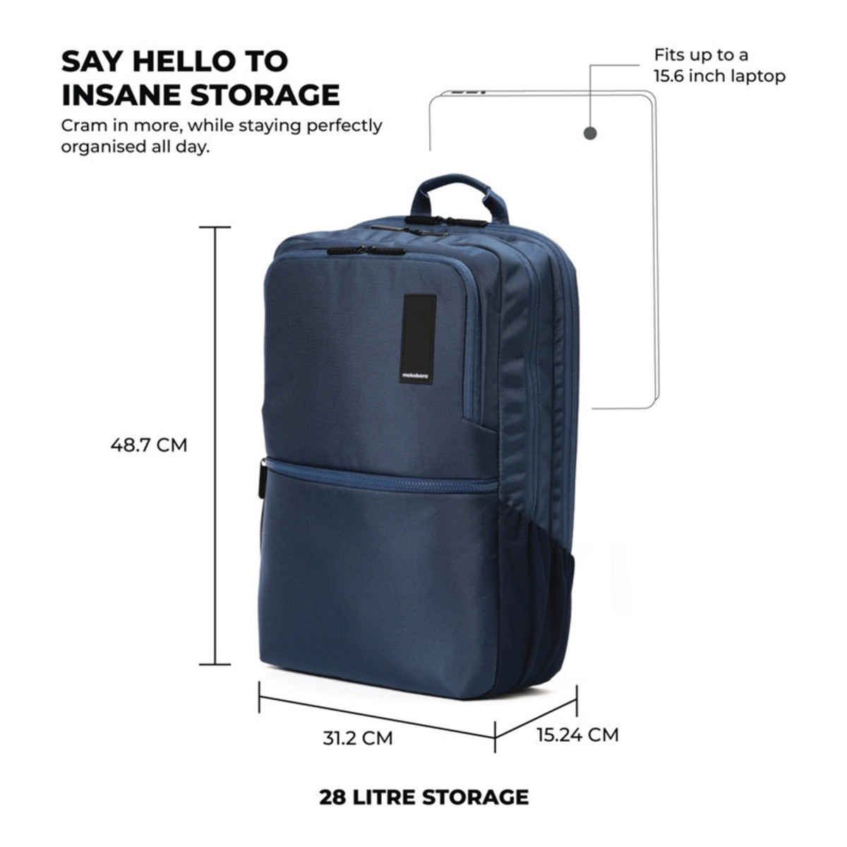 Mokobara Unisex Modern Polyester 28 L Top Handle Laptop Backpack | Deep Dive - 15.6 Inches