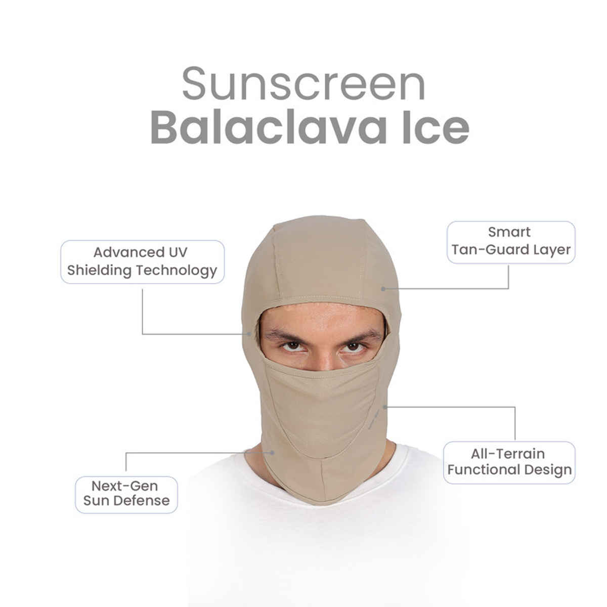 Blue Tyga Men's Sunscreen Balaclava Ice | Beige