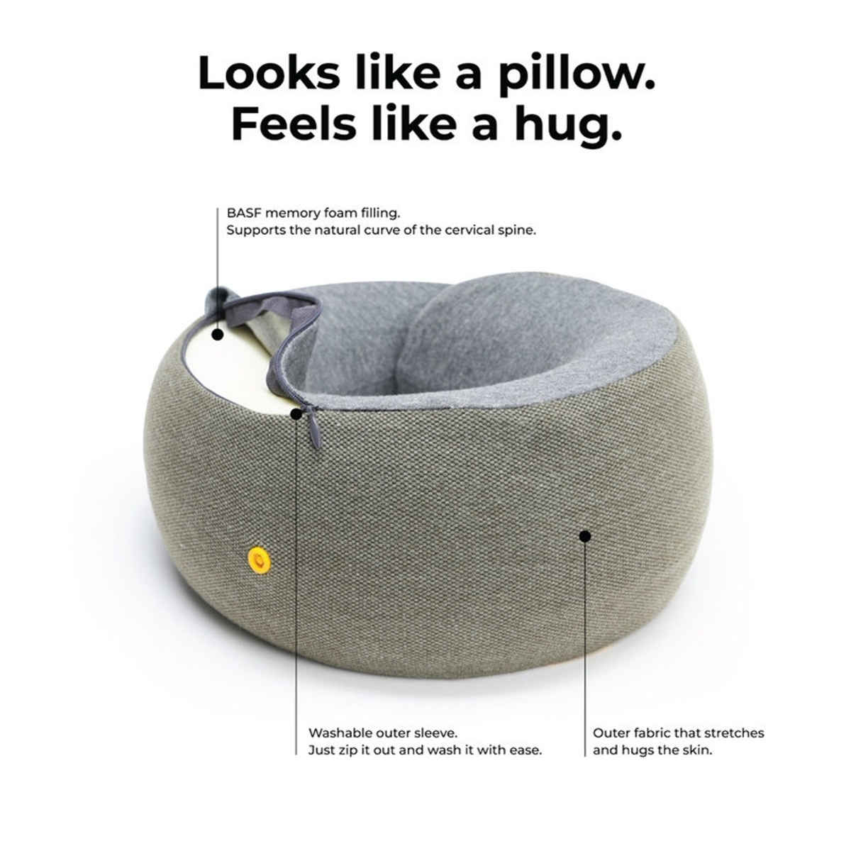 Mokobara Unisex Solid Cotton Neck Pillow | Cloud Forest - One Size