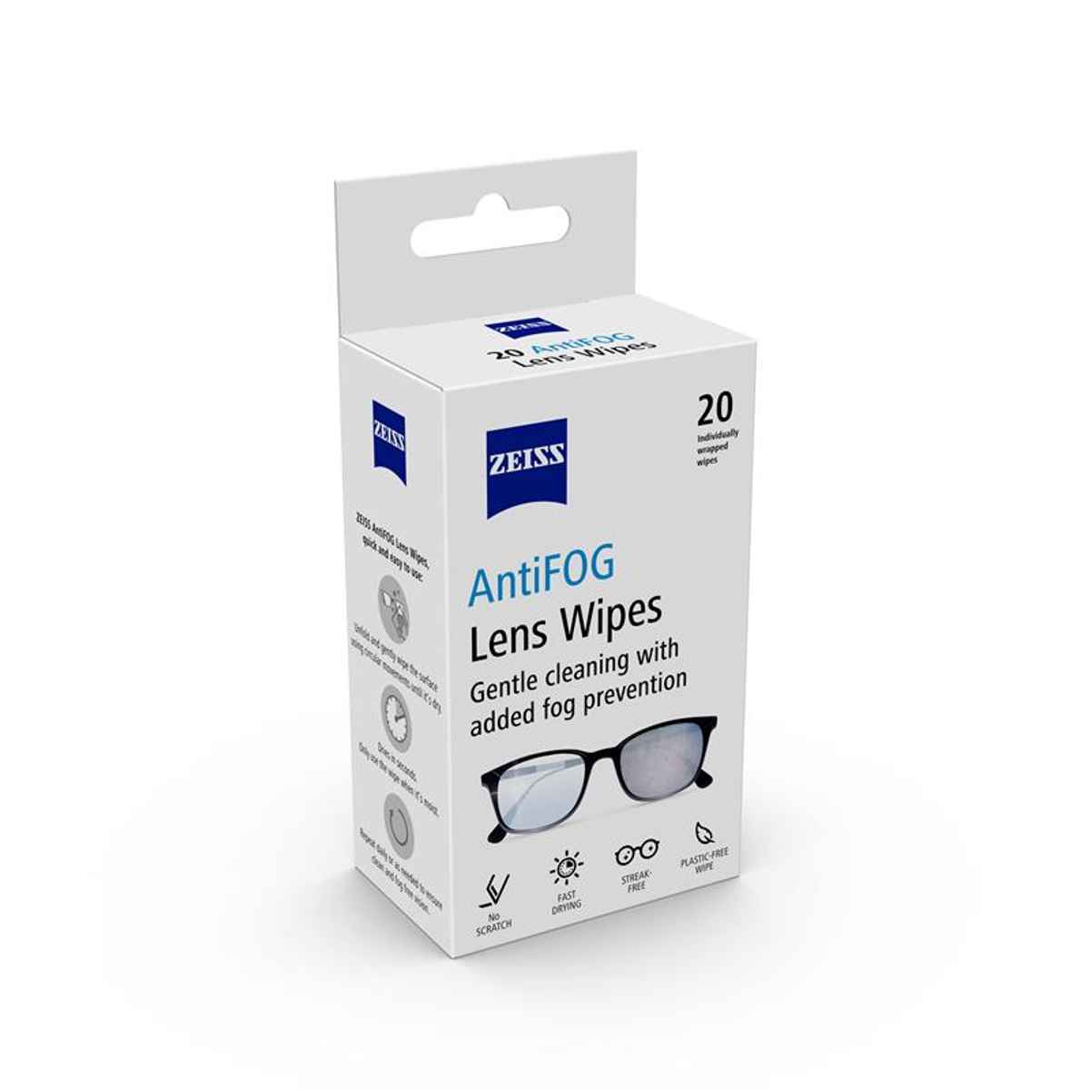 ZEISS AntiFOG Wipes 20ct - Fog-Free