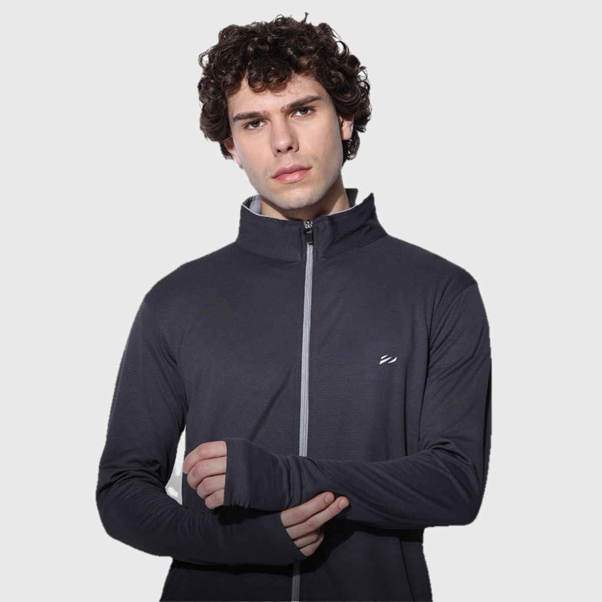 Blue Tyga Men's Sunscreen Jacket - Sje0001 | Charcoal | S