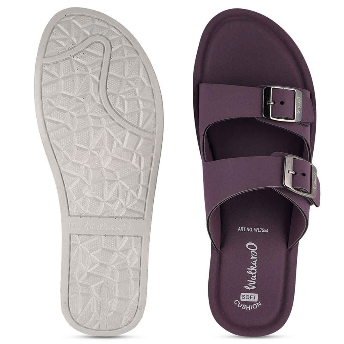 Walkaroo Women's Daily Wear Comfort Sandals - WL7554 Purple | UK5