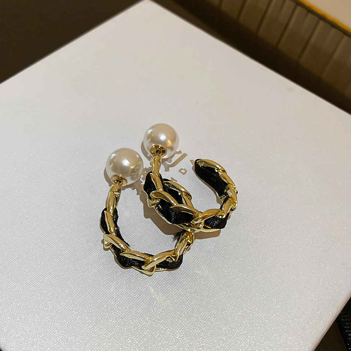 Beautynx Pearl Top Textured Hoop Earrings | BNX-EAR-0078 - Gold