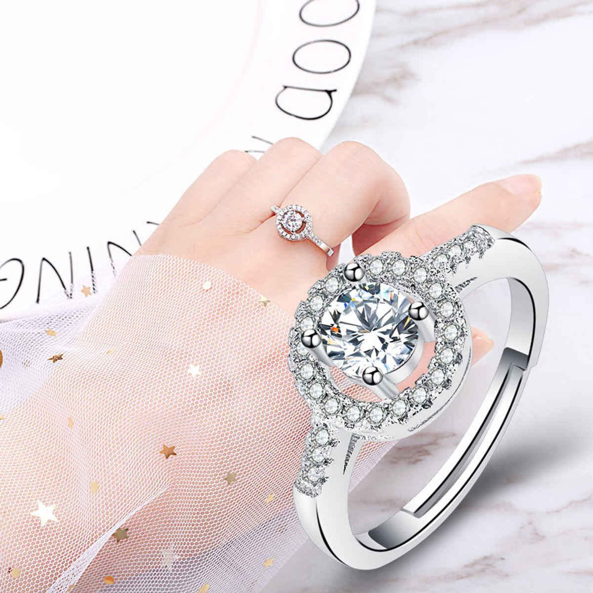Beautynx Eternal Circle Diamond Ring | Silver | BNX-RNG-0570