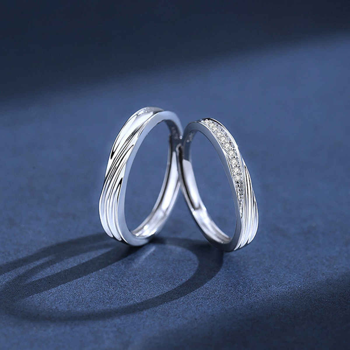 YouBella Silver Plated Heart Proposal Adjustable Couple Ring | YBRG-20322