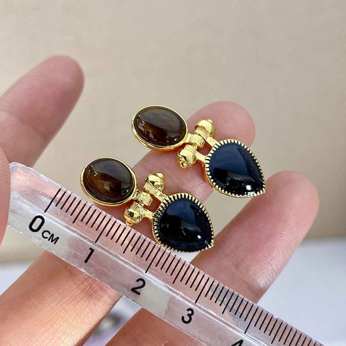 Just Lil Things Agate Stone Multicolor Pin Earrings | Jlt12364