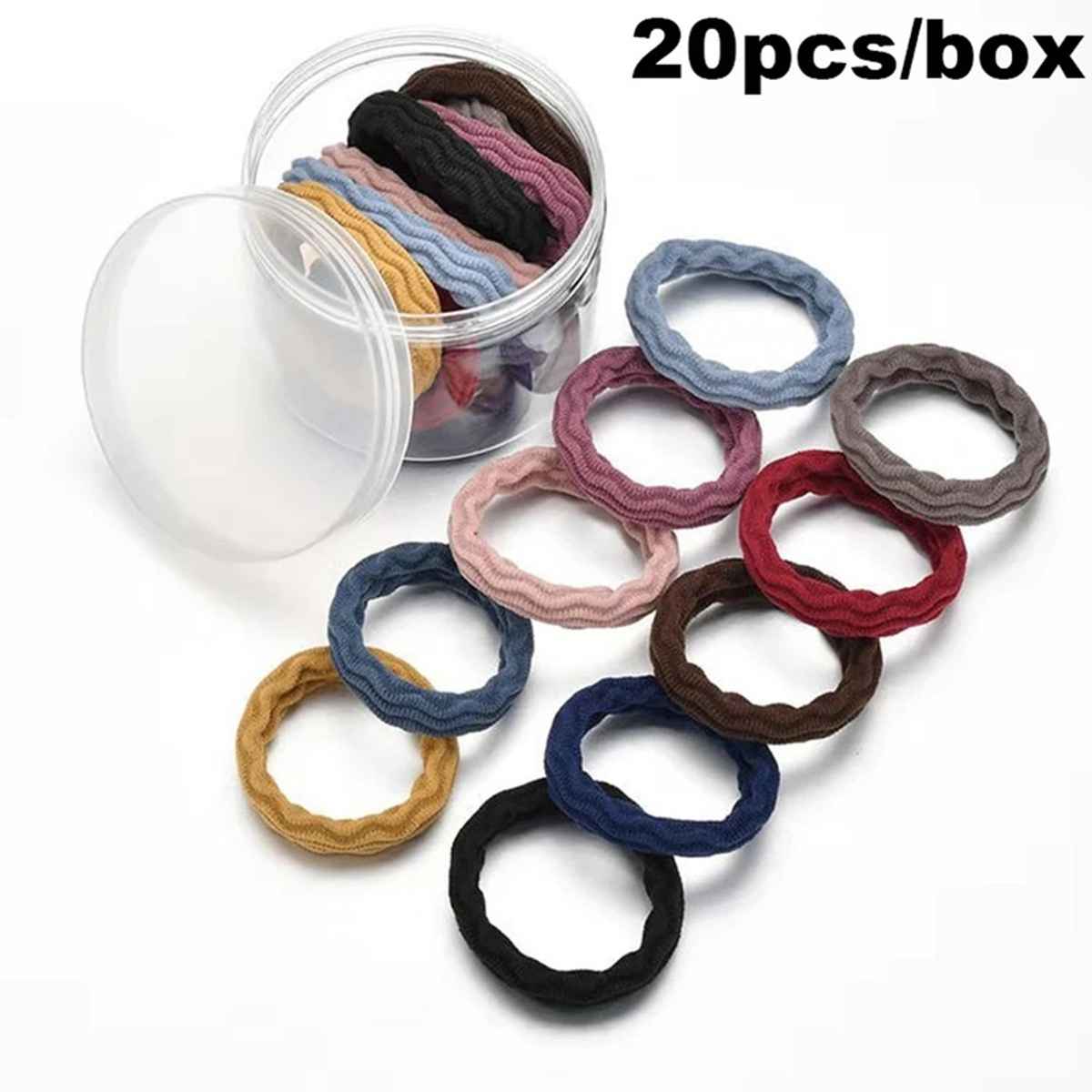 Jewels Galaxy Seamless Elastic Multicolor 20 Pcs Hair Ties
