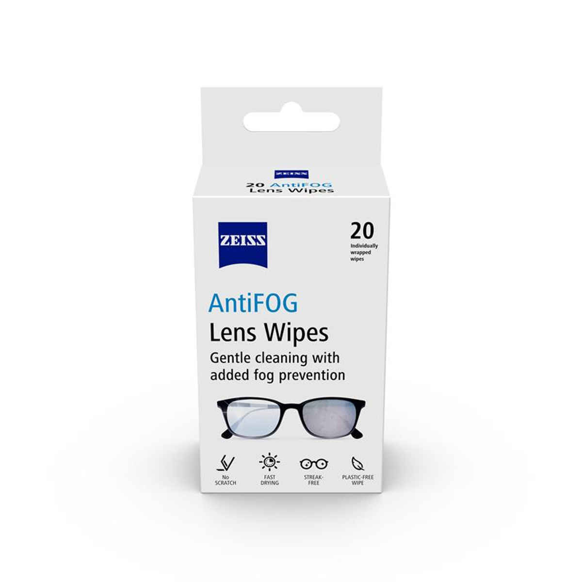 ZEISS AntiFOG Wipes 20ct - Fog-Free