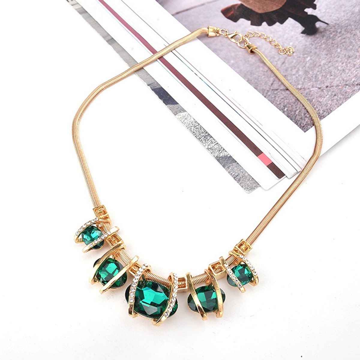 Shining Diva Fashion Latest Stylish Fancy Crystal Necklace for Women and Girls | Rrsd15575np