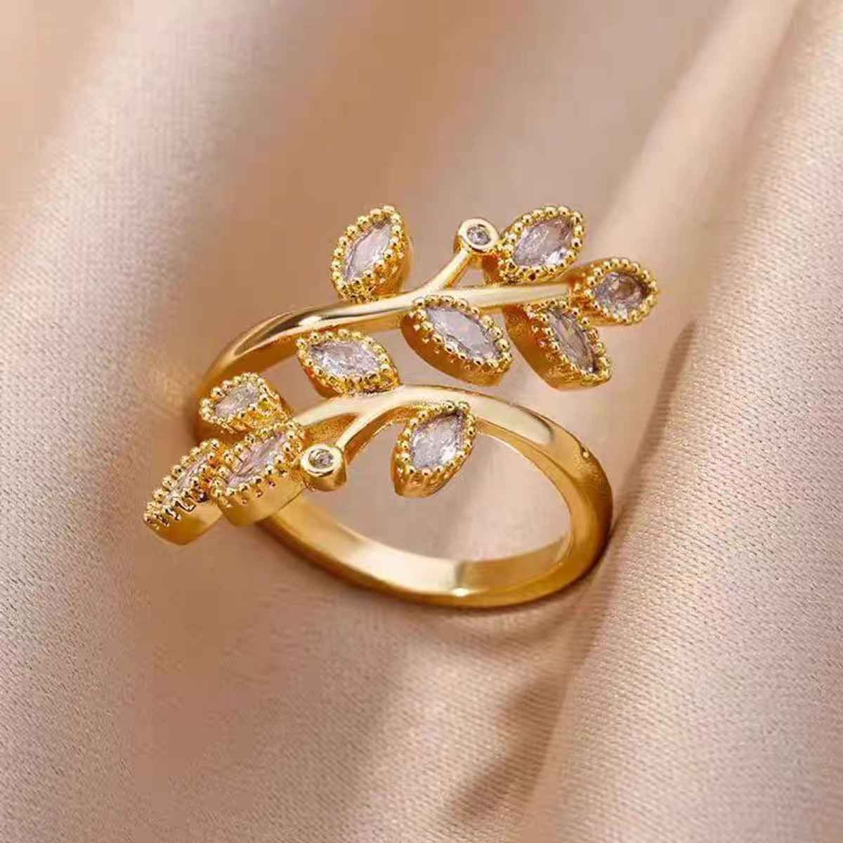 Beautynx Golden Leaf Shine Ring | Gold | BNX-RNG-0031