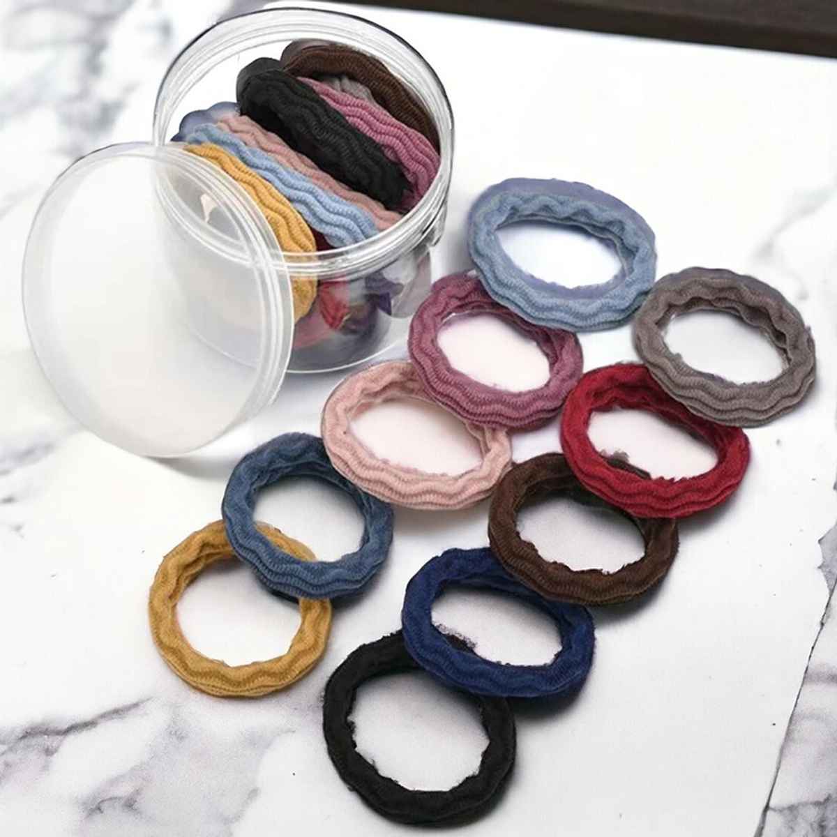 Jewels Galaxy Seamless Elastic Multicolor 20 Pcs Hair Ties