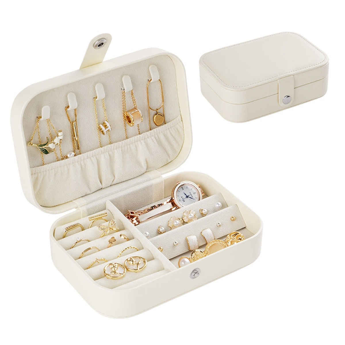 Just Lil Things Travel Jewellery Organizer Box - Compact And Elegant Storage Case | Jltjk0051