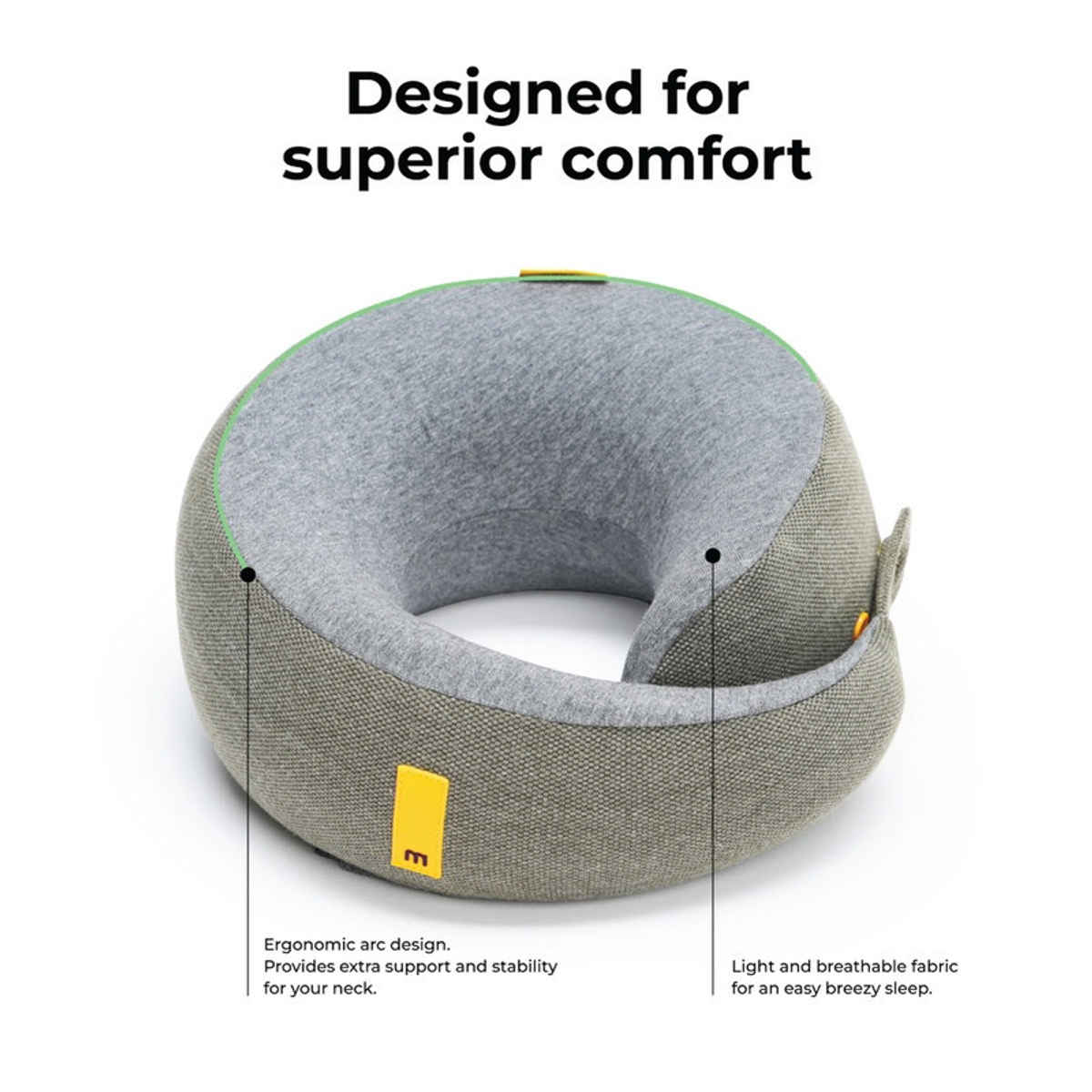 Mokobara Unisex Solid Cotton Neck Pillow | Cloud Forest - One Size