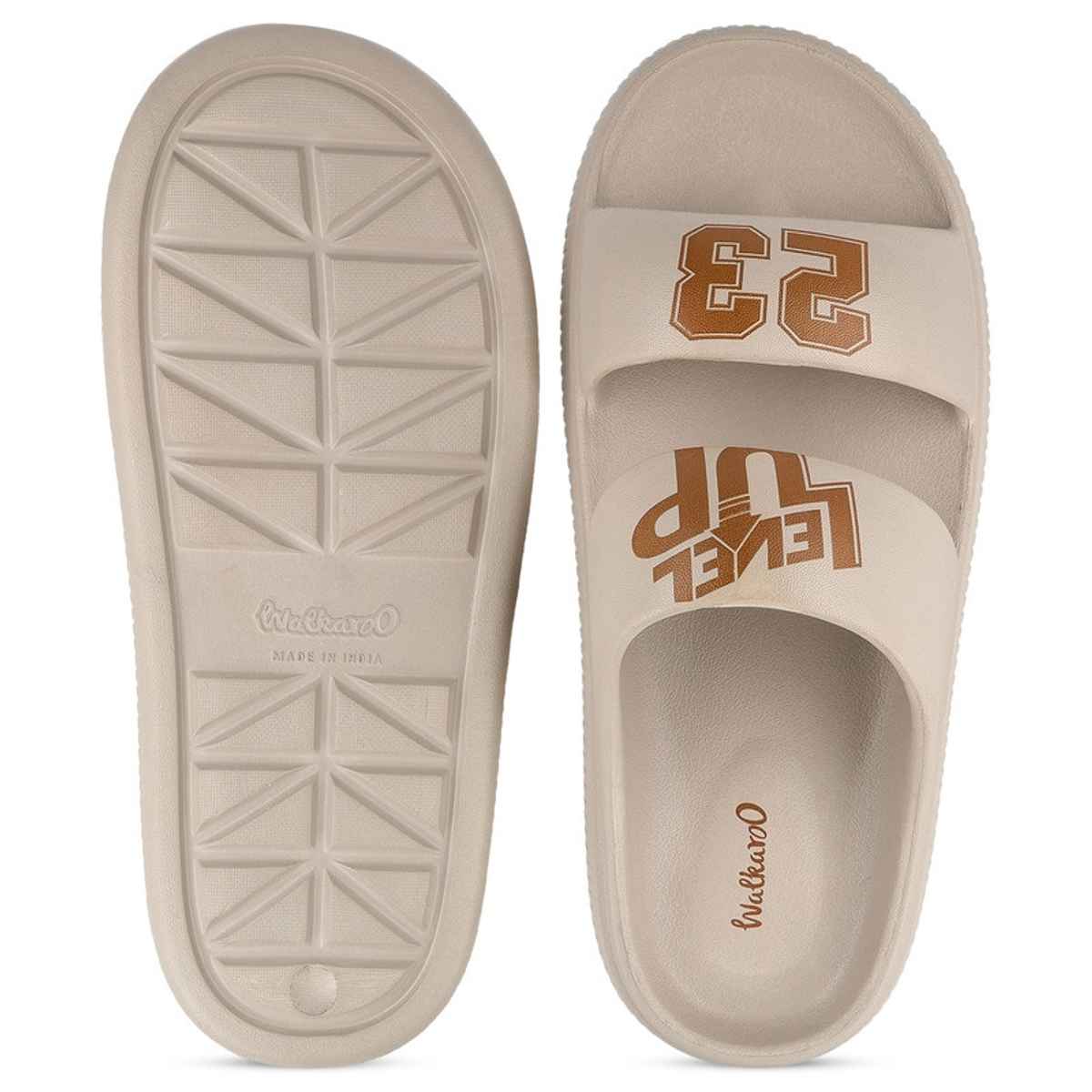 Walkaroo Men's Daily Wear Comfort Sandals - WC8711 Griege | UK6