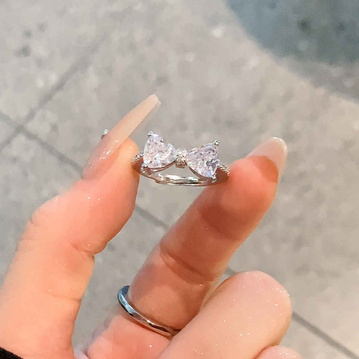 Beautynx Twin Crystal Shine Ring | Silver | BNX-RNG-0028