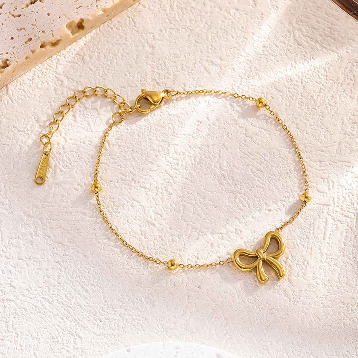 Beautynx Golden Bow Anti tarnish Bracelet | BNX-BR-0004 - Gold