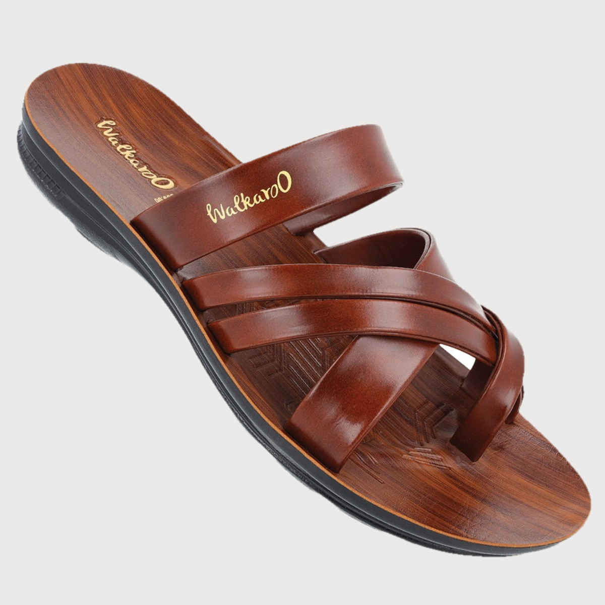 Walkaroo Men's Daily Wear Comfort Sandals - W5687 Dark Brown | UK10