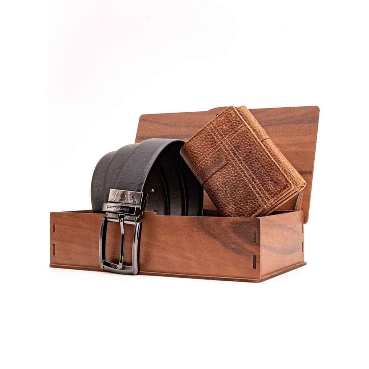 Bacca Bucci Men's Gift Set | Black and Brown - 40 Inches