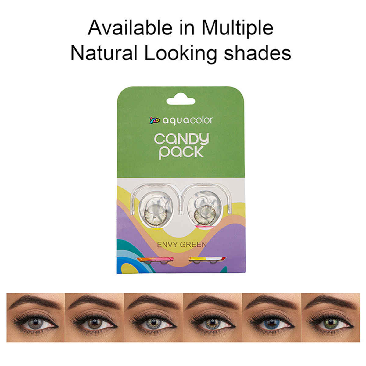 Aquacolor Candy Pack with Zero Power Daily Disposable Lens Envy Green 