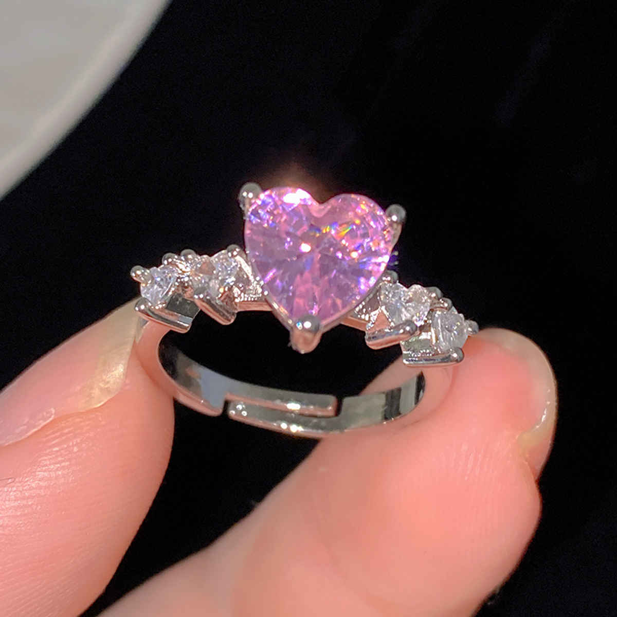 Beautynx Pink Heart Radiance Ring | Silver | BNX-RNG-0024