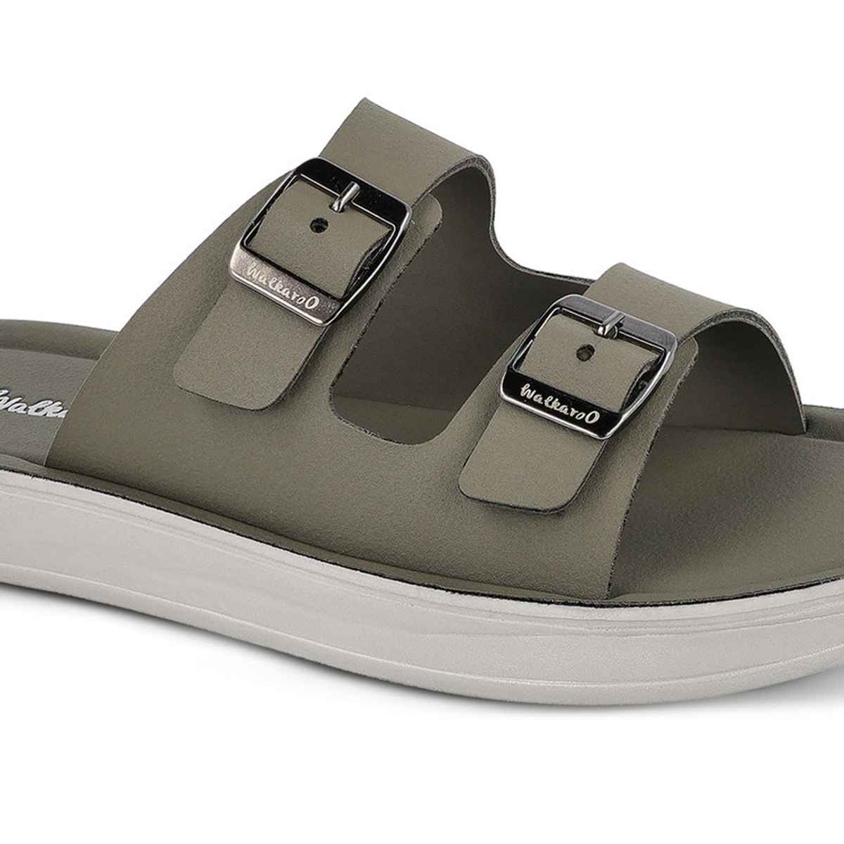 Walkaroo Women's Daily Wear Comfort Sandals - WL7554 Olive | UK7