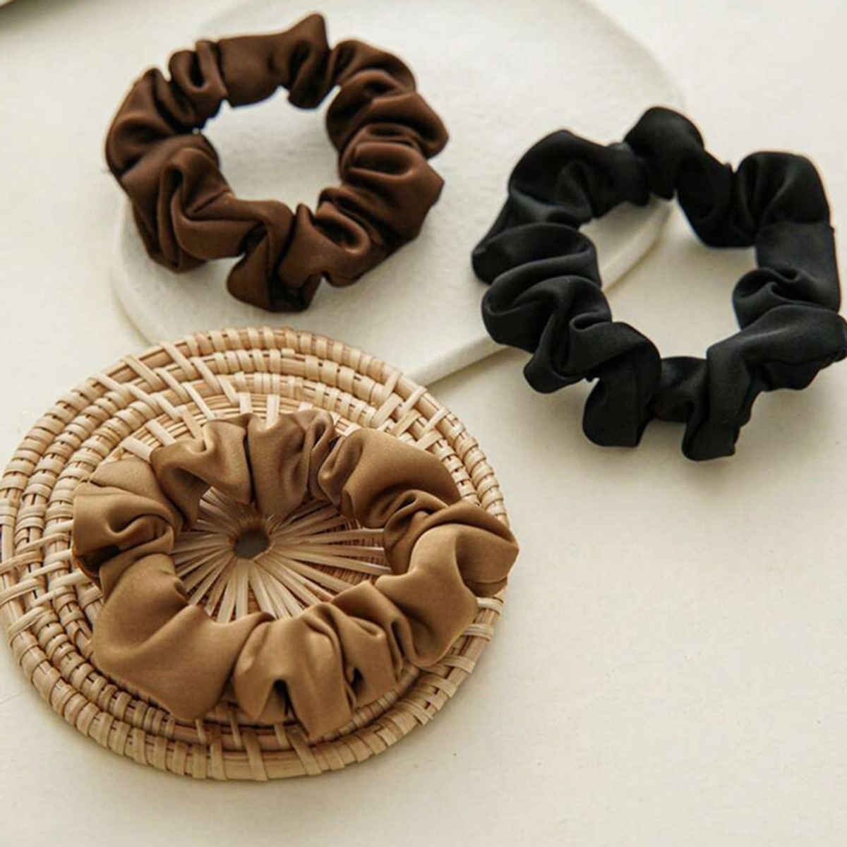 Jewels Galaxy Multicolor Regular-Use Satin Scrunchies