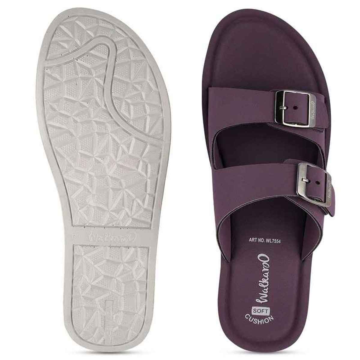 Walkaroo Women's Daily Wear Comfort Sandals - WL7554 Purple | UK7