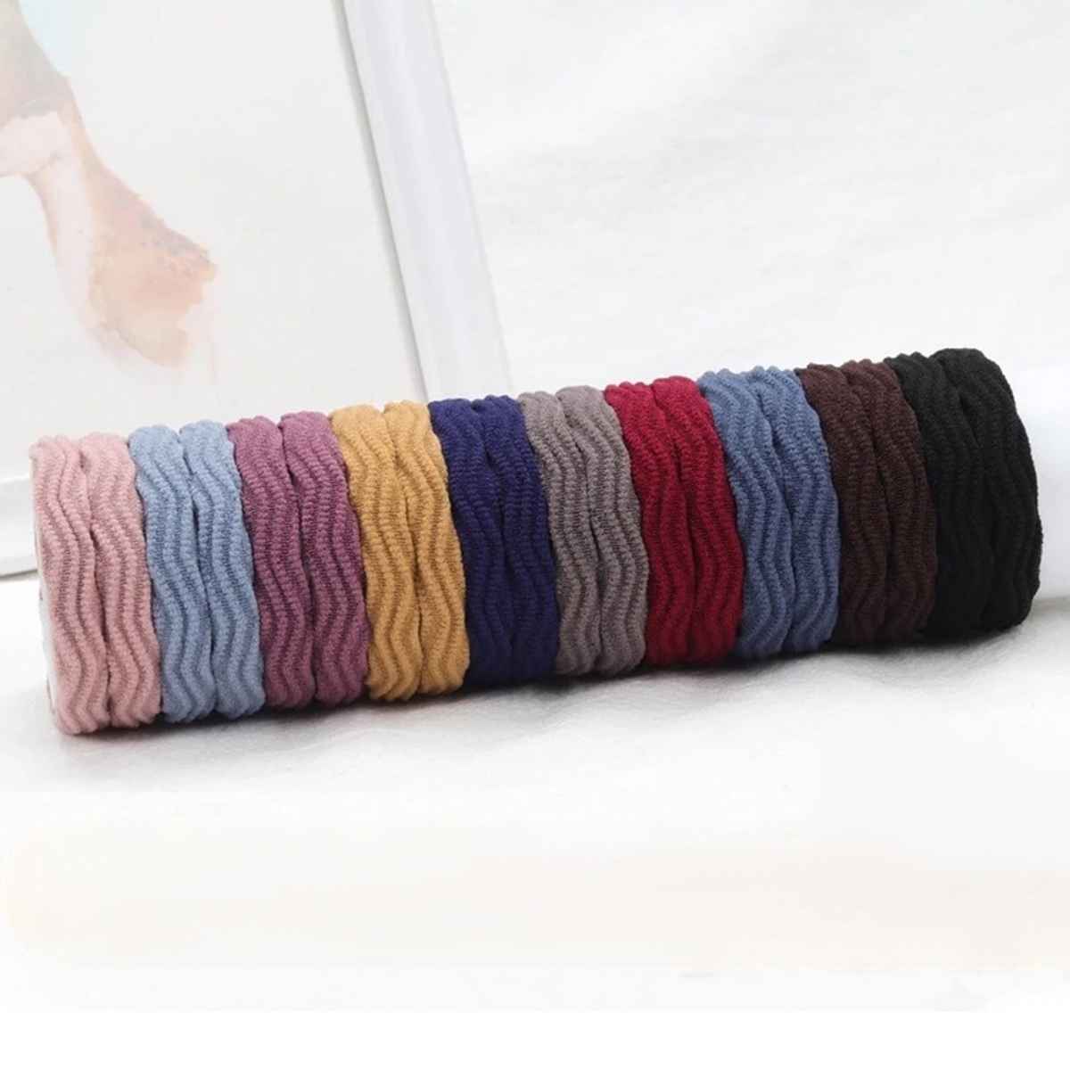 Jewels Galaxy Seamless Elastic Multicolor 20 Pcs Hair Ties