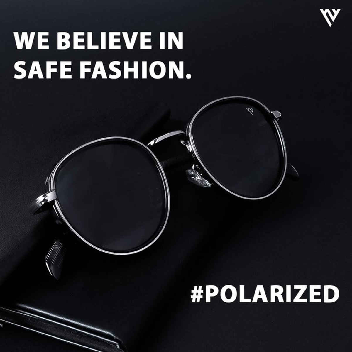 Voyage Captain Polarized Round Sunglasses for Men & Women | Black & Silver | PMG3982