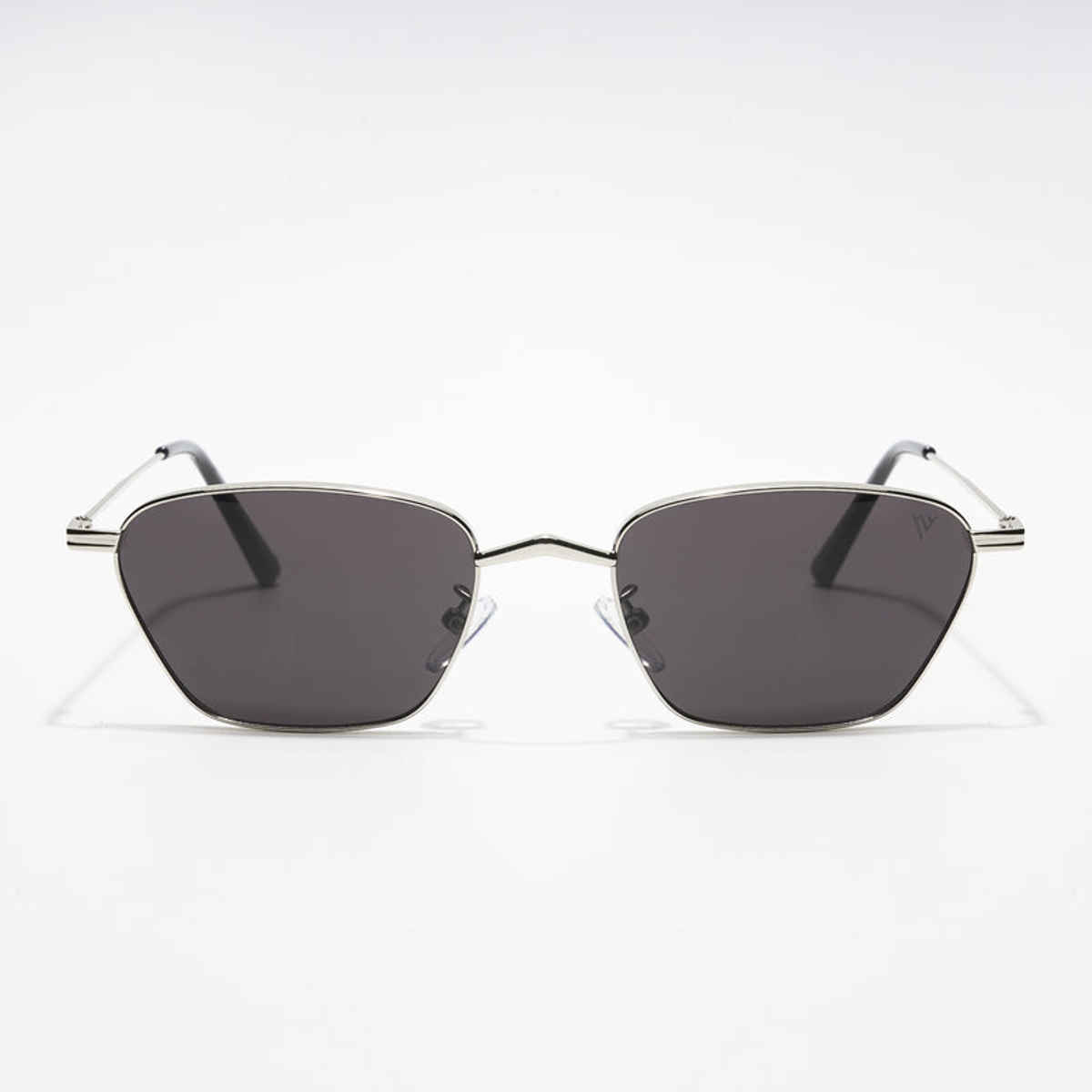 Voyage Unisex Geometric Metal Sunglasses | Black and Silver
