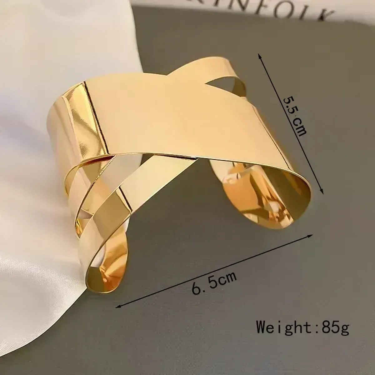 Jewels Galaxy Gold Plated Fashionable Asymmetrical Cuff Bracelet
