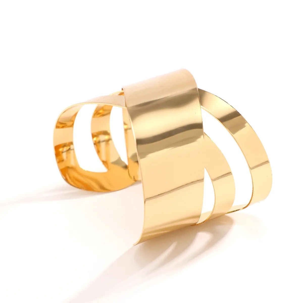 Jewels Galaxy Gold Plated Fashionable Asymmetrical Cuff Bracelet