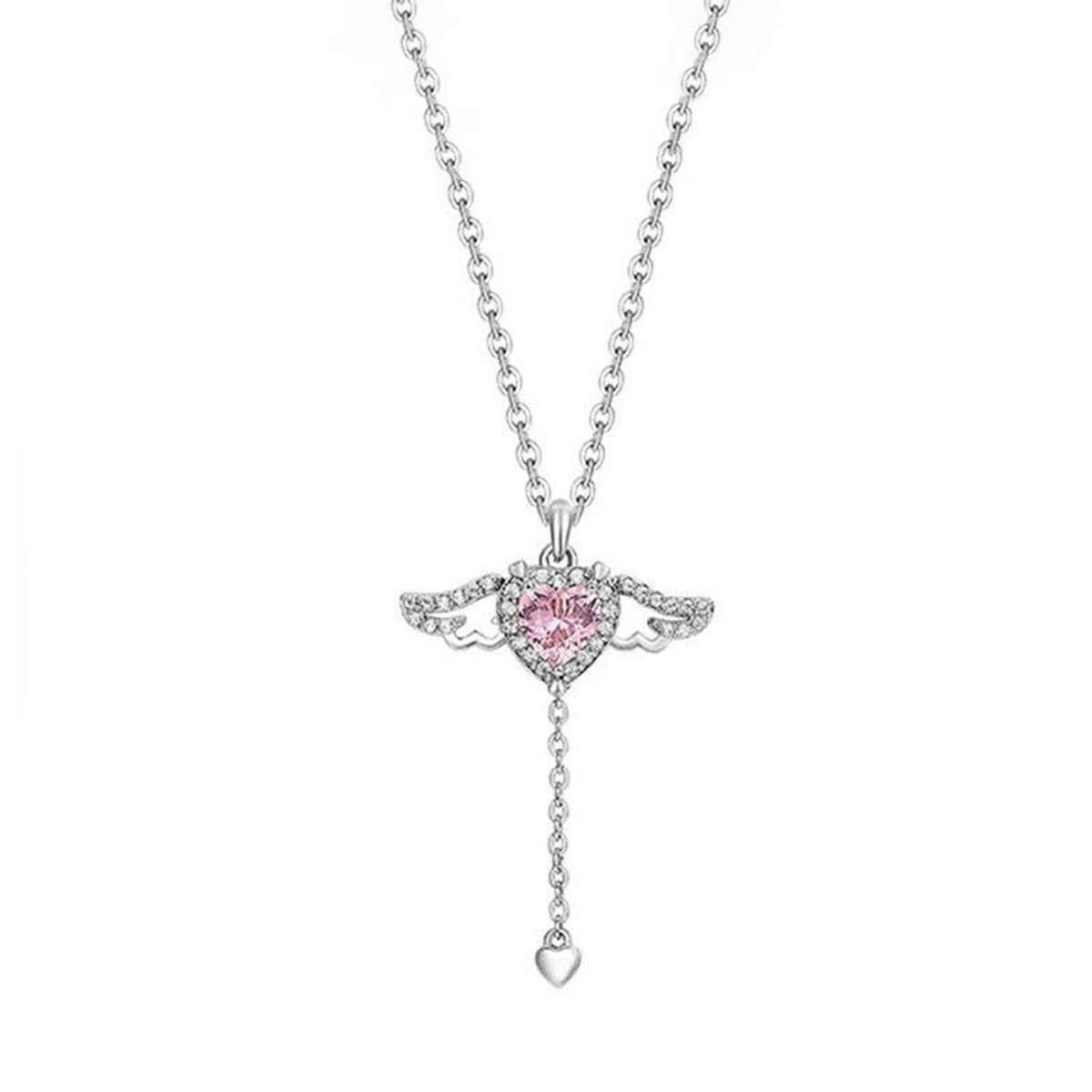 Beautynx Seraphic Heart Lariat Necklace | Silver | BNX-NK-0039