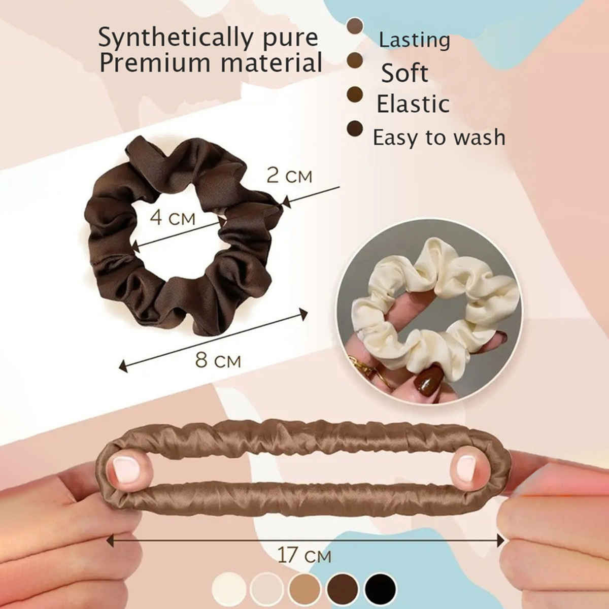 Jewels Galaxy Multicolor Regular-Use Satin Scrunchies