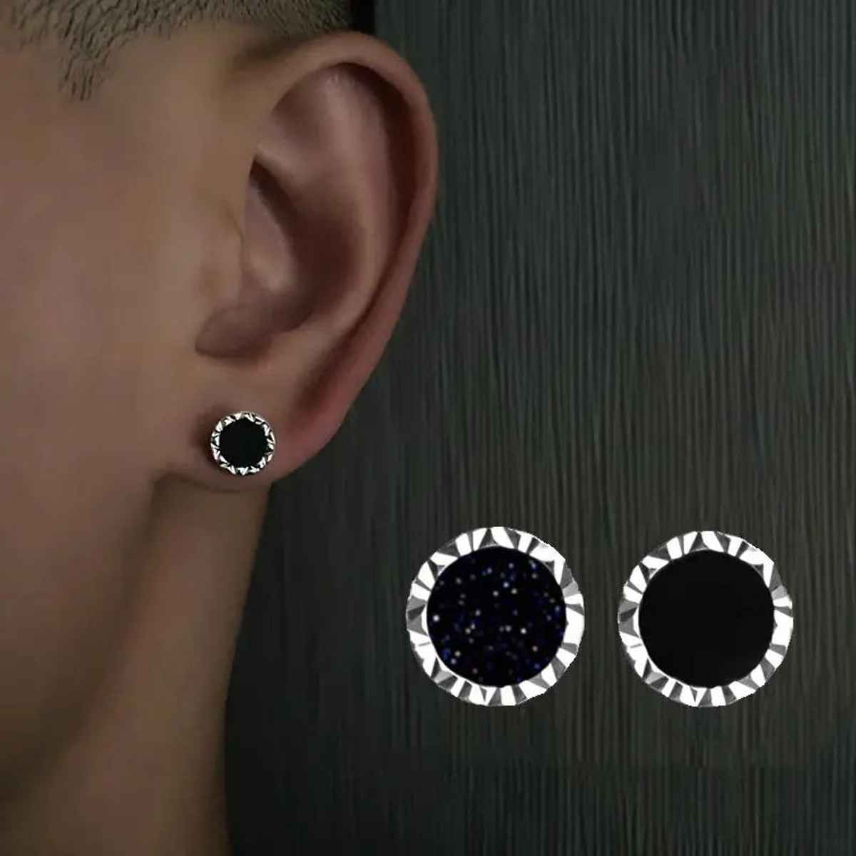 SALTY Alpha Beaten Studs for Men and Boys| Anti-Tarnish | Silver