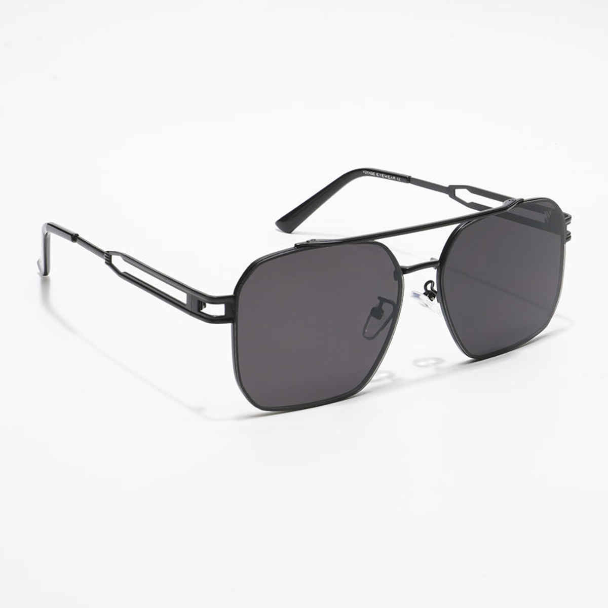 Voyage Unisex Metal Aviator Sunglasses | Black - M