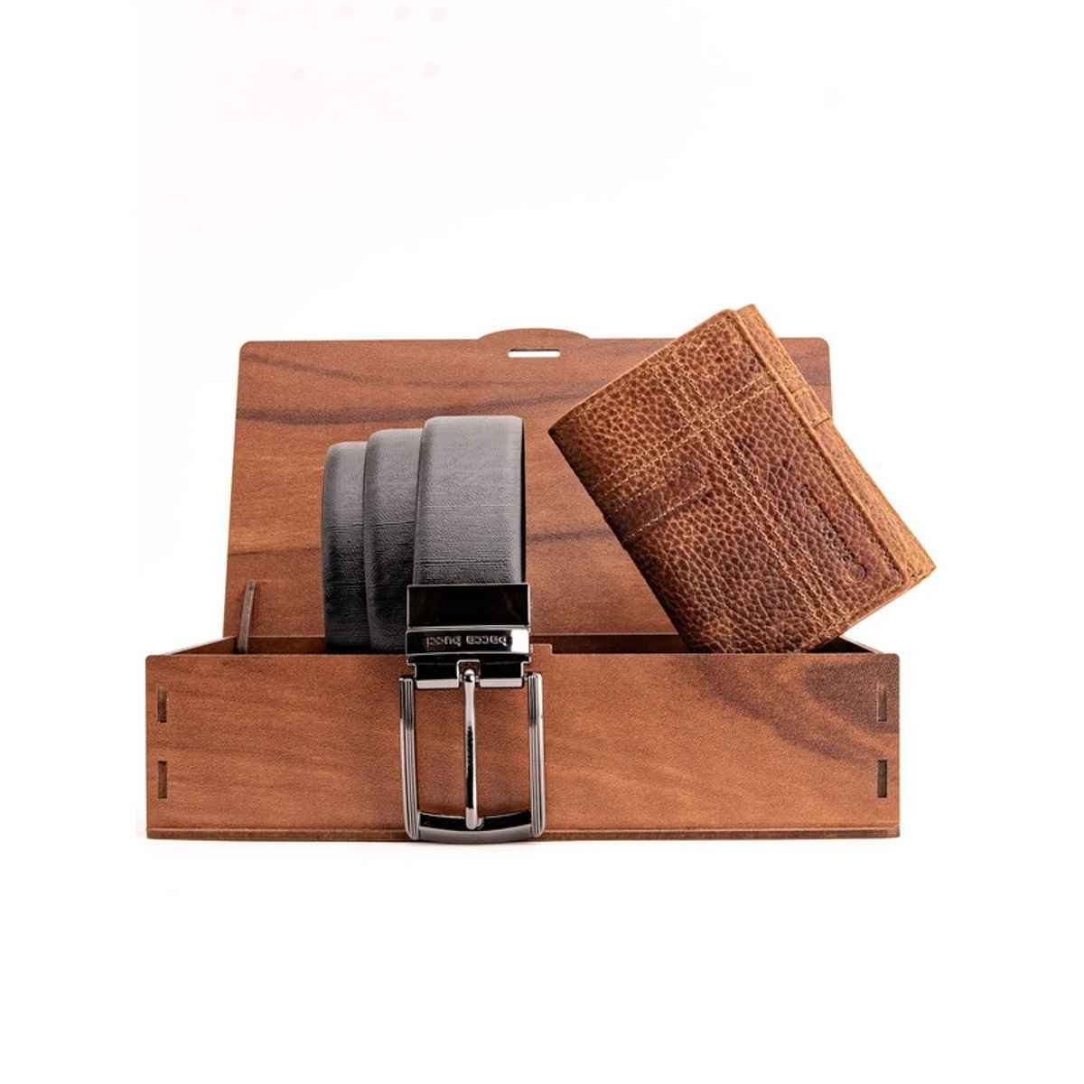 Bacca Bucci Men's Gift Set | Black and Brown - 40 Inches