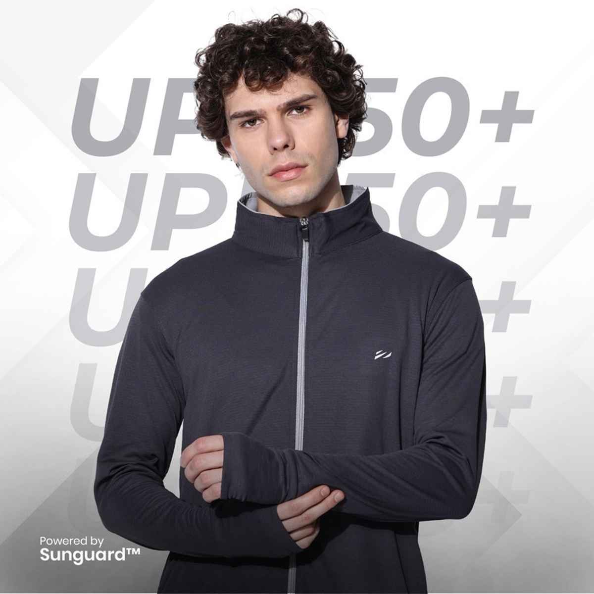 Blue Tyga Men's Sunscreen Jacket - Sje0001 | Charcoal | M