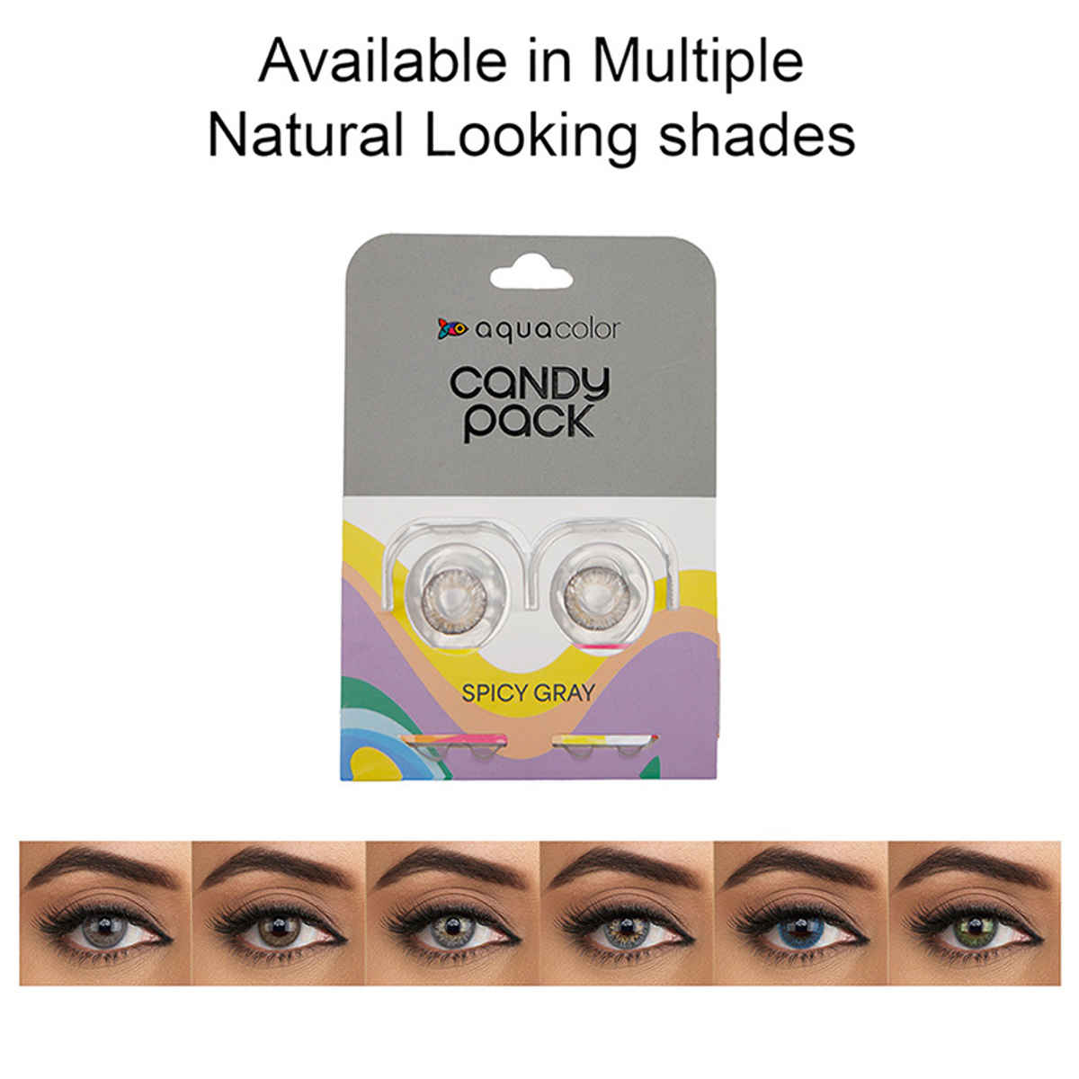 Aquacolor Candy Pack with Zero Power Daily Disposable Lens Spicy Gray