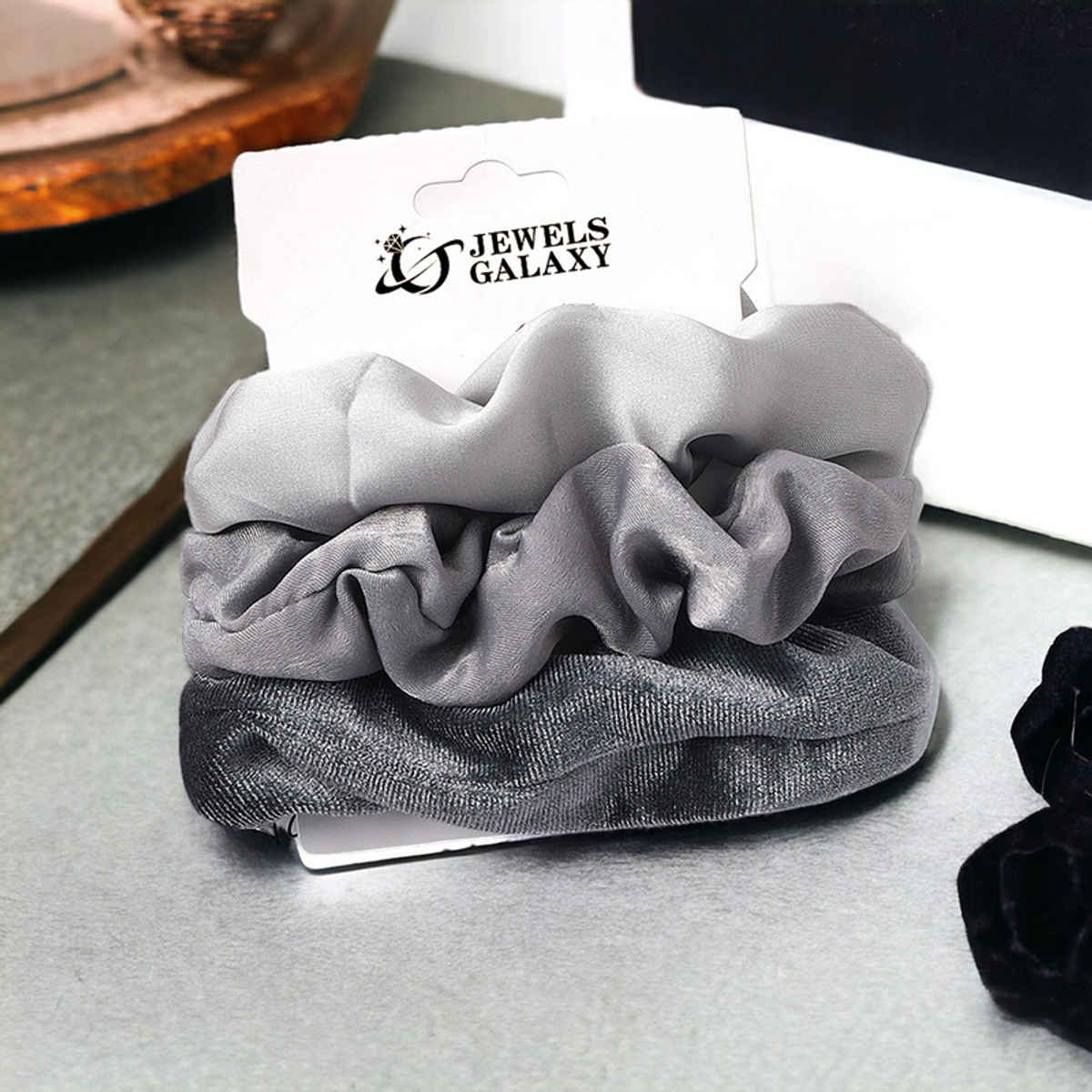 Jewels Galaxy Daily Use Multicolor Satin Scrunchies