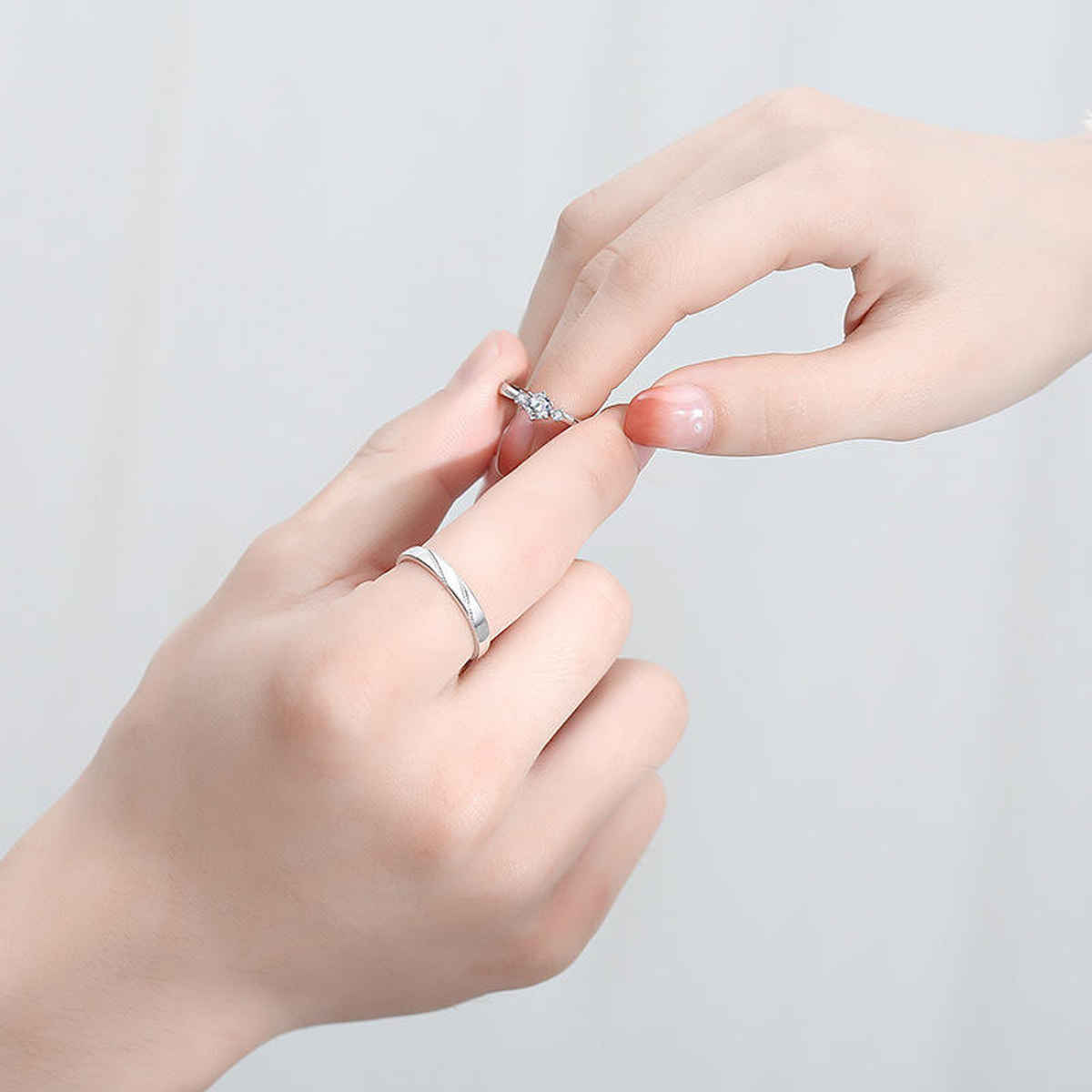 YouBella Silver Plated Heart Proposal Adjustable Couple Ring | YBRG-20312