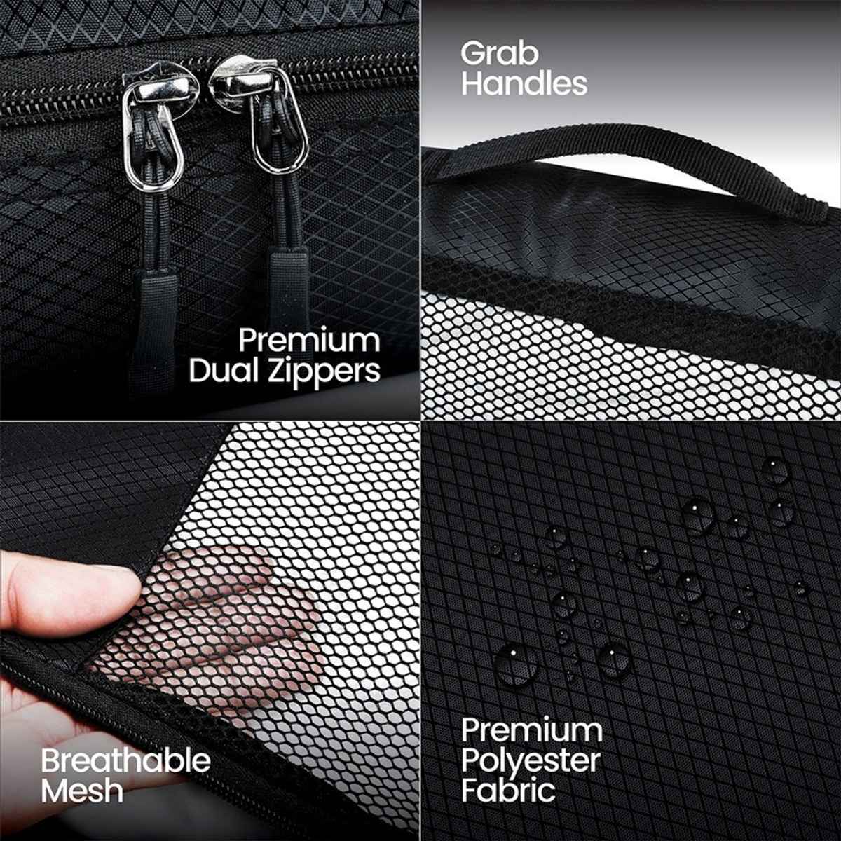 FATMUG Packing Cubes Luggage | Organizer Set | Large Size | Black