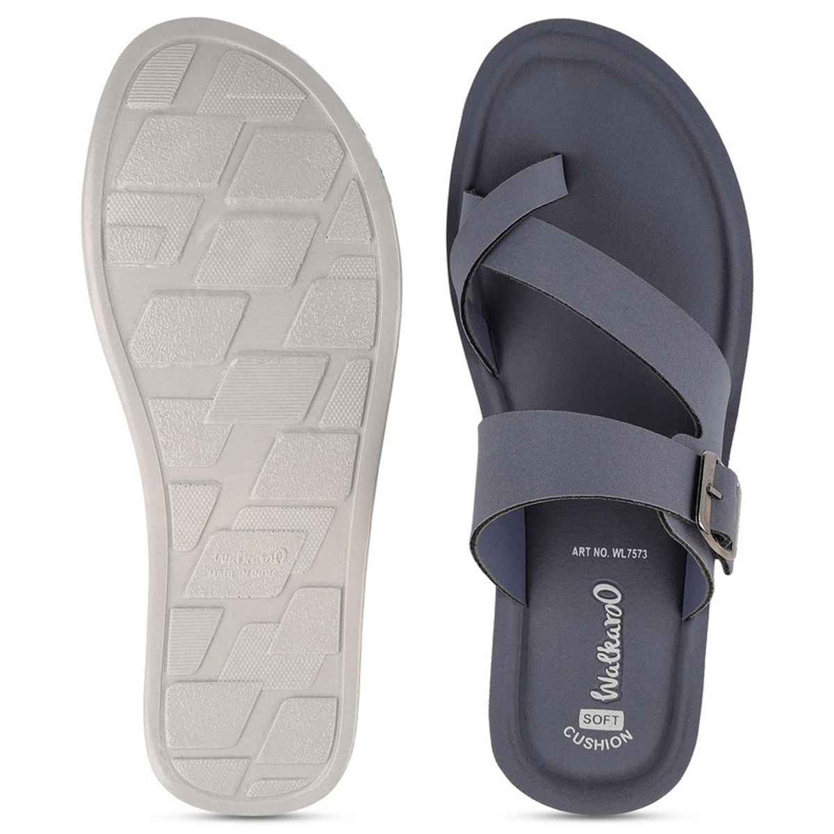 Walkaroo Women's Daily Wear Comfort Sandals - WL7573 Teal Blue | UK5