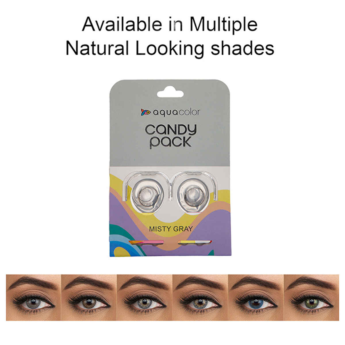 Aquacolor Candy Pack with Zero Power Daily Disposable Lens Misty Gray