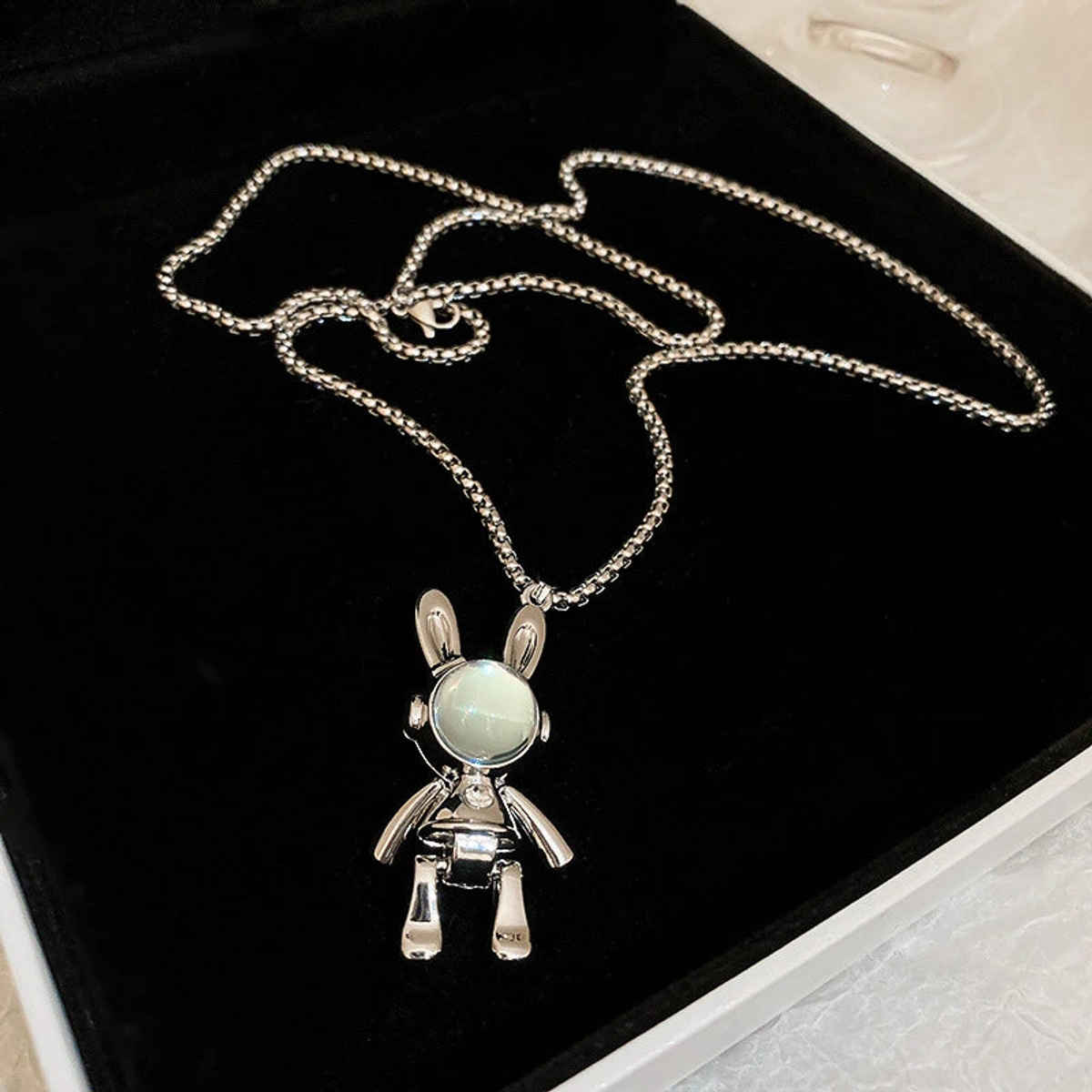 SALTY Alpha Spaceman Stainless Steel Pendant Chain for Men and Boys| Anti-Tarnish | Silver