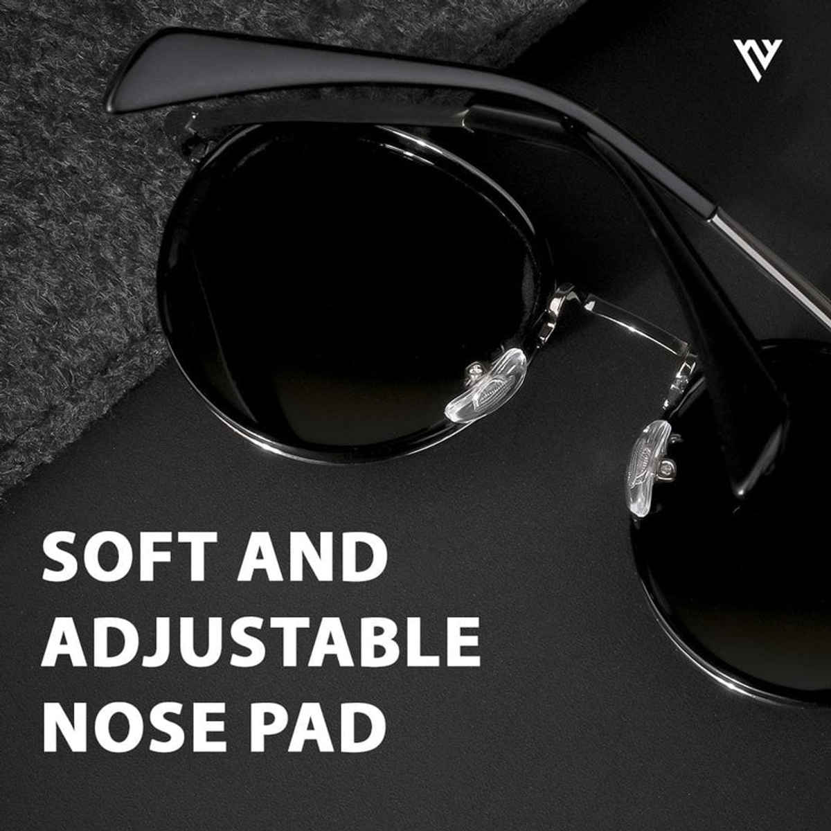 Voyage Captain Polarized Round Sunglasses for Men & Women | Black & Silver | PMG3982